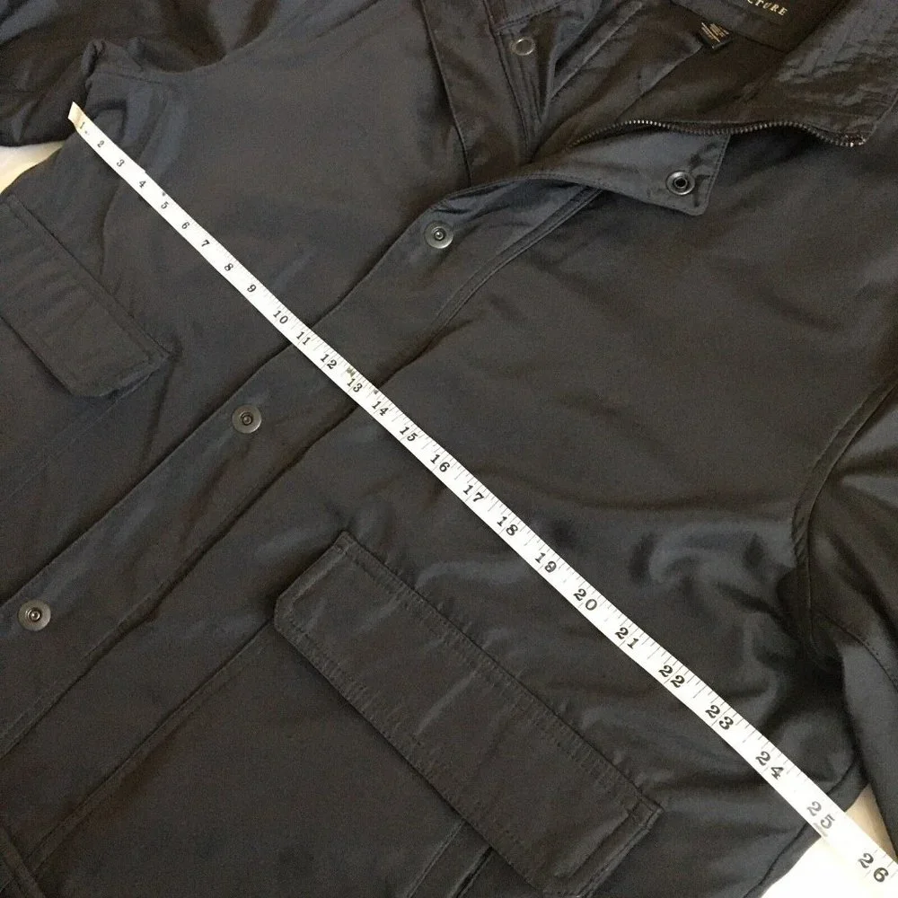 Structure Men's Jacket Field Button-Front‎ Black Jacket Size XL